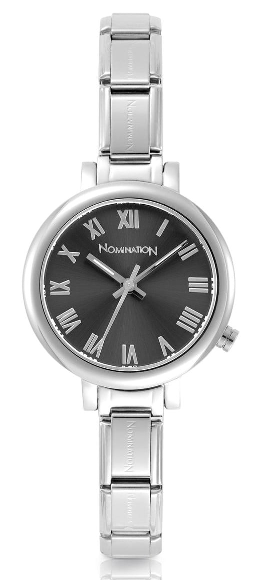 Nomination Paris Round Watch with Black Dial and Stainless Steel Classic Band