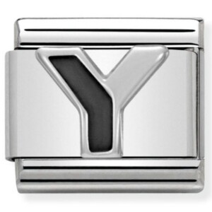 NOMINATION Silver Black Letter Y