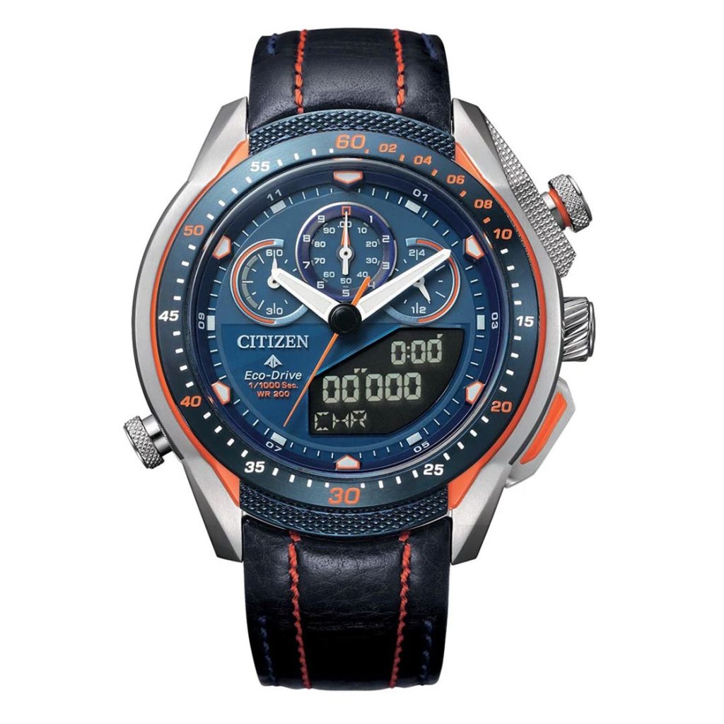 Citizen Promaster Land Perpetual Chronograph Analog-Digital Blue Dial Men's Watch