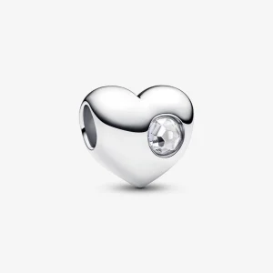 PANDORA April Birthstone Heart Charm